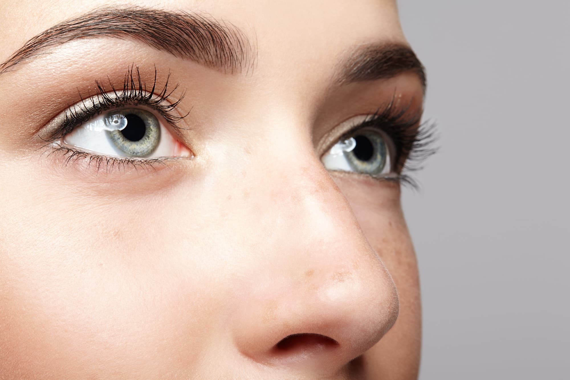 Close-up of bright, refreshed eyes without dark circles after treatment at FusionMed Toronto
